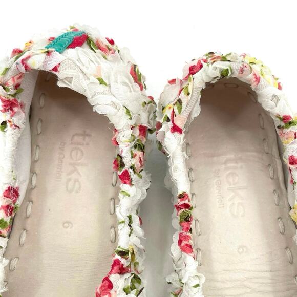 Tieks Rose Garden Fabric Floral Leather Flats Bridal Shower Spring Shoes Size 6 - Picture 7 of 10